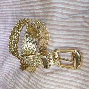 Vintage Gold Lame Woven Belt Small